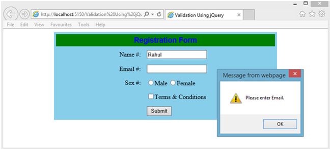 message from webpage